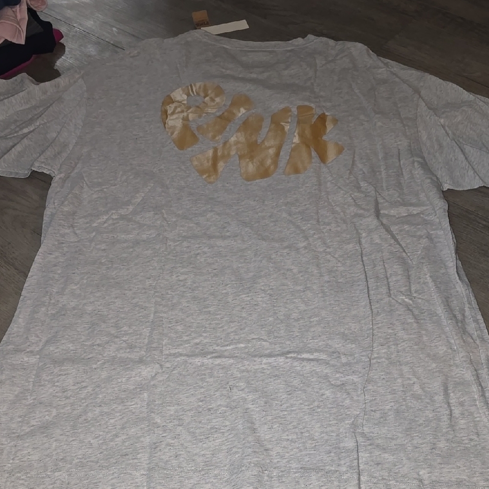 ❤️PINK Victoria's Secret Gray and Gold Pajama Top
